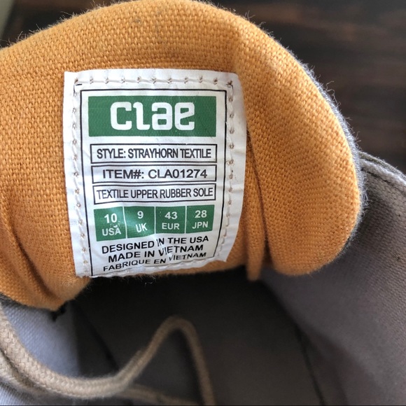 Clae Grey Strayhorn Textile Lace Up Shoes - 10 - Picture 6 of 8